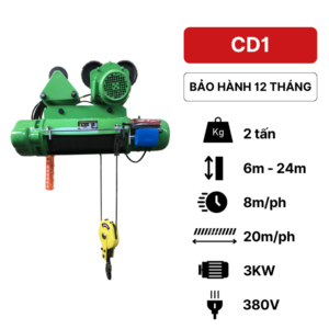 Pa lăng cáp điện 2 tấn KawasakiPa lăng cáp điện 2 tấn Kawasaki