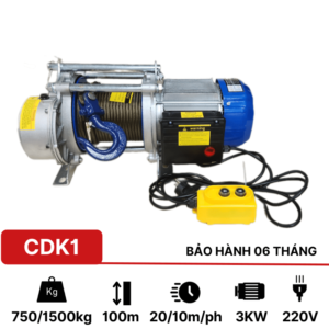 Tời điện đa năng CDK1 750/1500 100m 220v (20/10m/phút)Tời điện đa năng CDK1 750/1500 100m 220v (20/10m/phút)