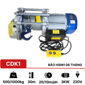 Tời điện đa năng CDK1 500/1000 30m 220v (20/10m/phút)Tời điện đa năng CDK1 500/1000 30m 220v (20/10m/phút)