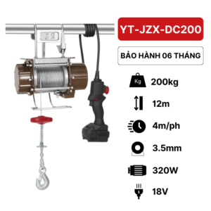 Tời nâng dùng pin 18V 200kg YT-JZX-DC200Tời nâng dùng pin 18V 200kg Kawasaki